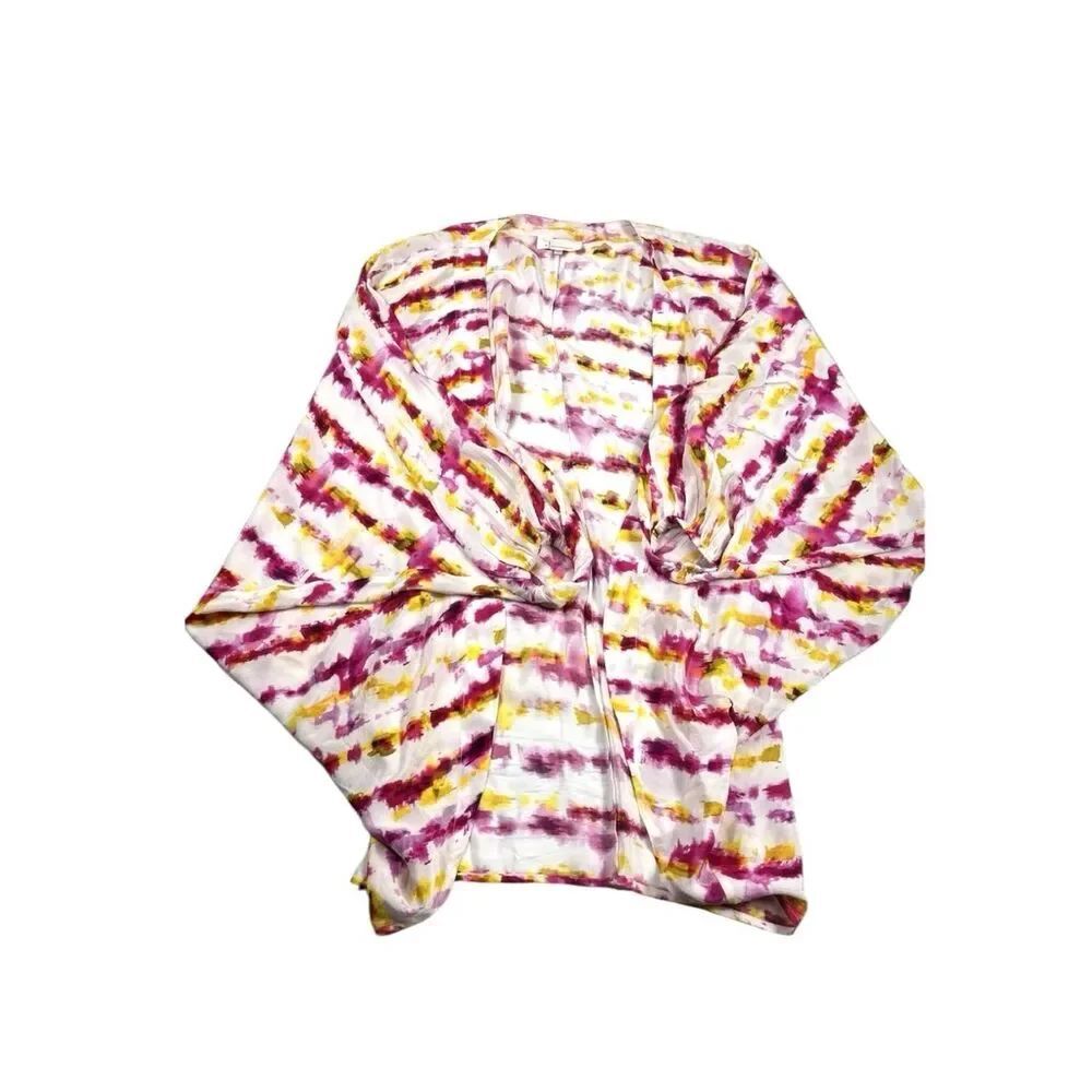 Anthropologie Dip Dyed Cocoon Kimono Layering Top Artsy Coverup Relaxed Fit OS